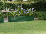 Garden Raised Bed Green Powder-coated steel Large Durable 318868