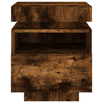 ZNTS Bedside Cabinet with LED Lights Smoked Oak 40x39x48.5 cm 836792