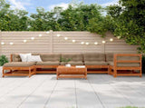 Garden Lounge Set 8 pcs Wax Brown Solid Pine Wood 3418102