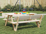 Picnic Table for 4 Kids with Umbrella Hole Solid Wood Fir 4008985