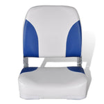 Boat Seats 2 pcs Foldable Backrest Blue-white Pillow 41x36x48cm 279103