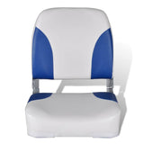 Boat Seats 2 pcs Foldable Backrest Blue-white Pillow 41x36x48cm 279103