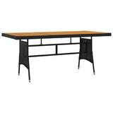 Outdoor Dining Set Black PE Rattan, Steel, Solid Acacia Wood Large 3120107