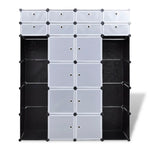 Modular Cabinet 18 Compartments Black and White 37x146x180.5 cm 240501
