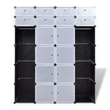Modular Cabinet 18 Compartments Black and White 37x146x180.5 cm 240501
