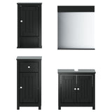 4 Piece Bathroom Furniture Set BERG Black Solid Wood Pine 3206503