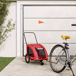 ZNTS Pet Bike Trailer Red Oxford Fabric and Iron 93978