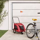 ZNTS Pet Bike Trailer Red Oxford Fabric and Iron 93978
