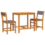 3 Piece Balcony Set with Cushions Solid Wood Acacia 365856