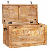 Storage Box with Storage with Door Brown Solid Mango Wood 4104567
