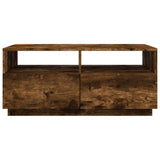 ZNTS Coffee Table with LED Lights Smoked Oak 90x49x40 cm 839837