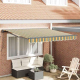 Retractable Awning Green and Yellow 300 x 250 cm 3330176