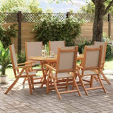 ZNTS 7 Piece Garden Dining Set Solid Wood Acacia and Textilene 3279312