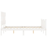 Bed Frame without Mattress White 140x200 cm Solid Wood Pine 3193337