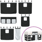 Kids' Loft Bed with Curtains without Mattress White&Black 90x190cm 3206976
