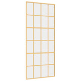 Sliding Door Gold 90x205 cm Clear ESG Glass and Aluminium 155173