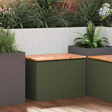 Garden Bench Olive green 60 x 40 x 43 cm Steel 874894