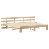 Bed Frame with Headboard Brown 180 x 200 cm Solid Pine Wood 3385679