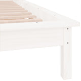 LED Bed Frame without Mattress White 75x190 cm Small Single Solid Wood 820632