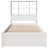 Bookcase Bed without Mattress White 90x190cm Single Solid Wood Pine 3322380