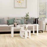 808603 Nesting Tables 3 pcs White Engineered Wood
