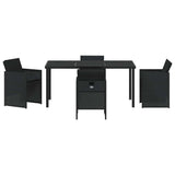 Garden Dining Set 5 pcs Black Poly Rattan 3380595