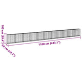 Gabion Basket with Cover 1100x50x100 cm Galvanised Iron 3295152