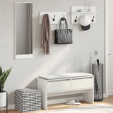 4 Piece Hallway Furniture Set White Engineered Wood 847919