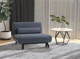 Linen Chair Bed, 3-in-1 Convertible Sleeper Chair with Adjustable Backrest, Pillow, for Living Room, T3398P344493