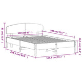 ZNTS Bed Frame without Mattress 160x200 cm Solid Wood Pine 3207201