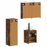 Bathroom Furniture Set 4 pcs Smoked Oak 3407467