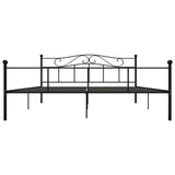 284528 Bed Frame without Mattress Black Metal 180x200 cm Super King