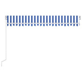 Manual Retractable Awning with LED 400x350 cm Blue and White 3068981
