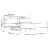 Metal Bed Frame without Mattress Brown Oak 160x200 cm 3325135