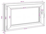 Basement Window RISOR 80 x 55 cm PVC and Glass 42047847