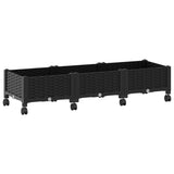 Garden Planter with Wheels Black 120 x 40 x 29 cm PP 3423042