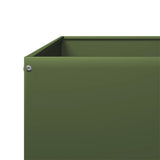 Garden Raised Bed Olive green 100x100x33.5 cm Steel 851027