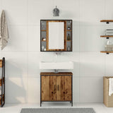 Bathroom Furniture Set with Shelf 2 pcs Brown Engineered wood 3332498