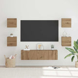 TV Cabinet Set Wall-mounted 6 pcs Artisan Oak Engineered Wood 3393143