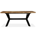 ZNTS Dining Table Solid Mango Wood and Steel Cross 180 cm 244805