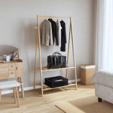 Clothes Rack with Shelves 96x45.5x150.5 cm Bamboo 4008908