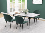 Set of Four Flannel Relaxed Tub Dining Chairs - Green T3398P340964