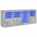 Sideboard with LED Lights Concrete Grey 164x37x67 cm 3209054