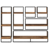 Wall Shelf Set 6 pcs Old Wood 100 x 25 x 30 cm Engineered Wood 882847