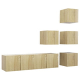 6 Piece TV Cabinet Set Sonoma Oak Engineered Wood 3079035