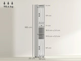 Tall Bathroom Cabinet, Farmhouse Slim Bathroom Storage Cabinet with Barn Doors, Toilet Paper Roll T3398P423554
