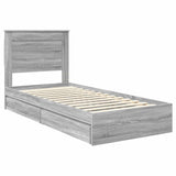 Storage Bed with Drawer Grey Sonoma 90 x 200 cm Engineered Wood 3410278