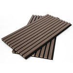 ZNTS WallArt Aku Acoustic Wall Panels Dark Oak 4 pcs 447594
