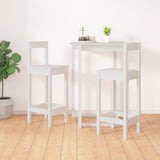Bar Chair Set of 2 White Solid pine wood Large Durable 822143