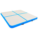 Inflatable Gymnastics Mat with Pump 200x200x20 cm PVC Blue 92701